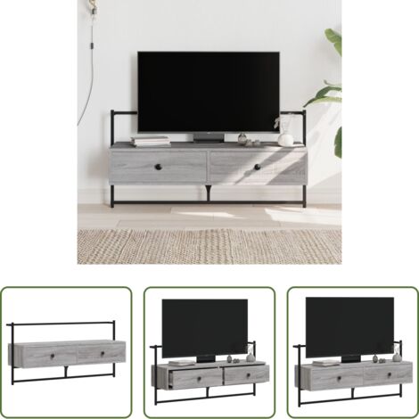 vidaXL TV da parete -  Mobile TV a Muro Grigio Sonoma 100,5x30x51 cm Legno Multistrato