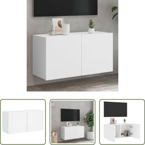 vidaXL TV in legno -  Mobile TV a Parete Bianco 80x30x41 cm