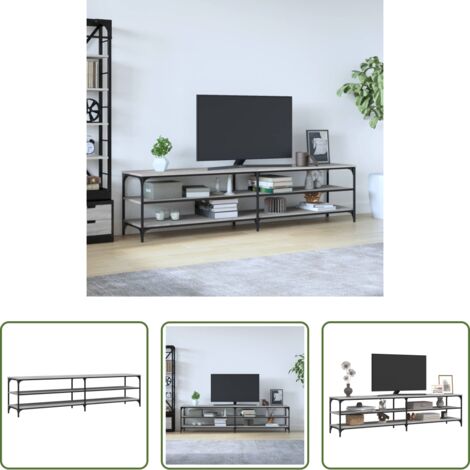 vidaXL TV in legno -  Mobile TV Grigio Sonoma 200x30x50cm Legno Multistrato e Metallo