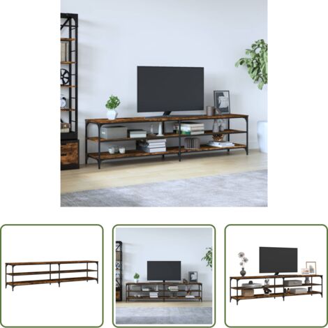vidaXL TV in legno -  Mobile TV Rovere Fumo 200x30x50 cm Legno Multistrato e Metallo