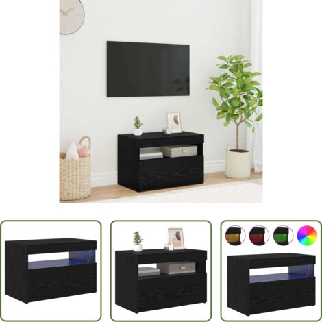 vidaXL TV in legno -  Mobile TV Rovere Nero 60 x 35 x 40 cm Legno multistrato