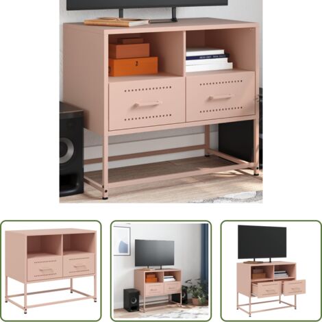 vidaXL TV industriale -  Mobile TV Rosa 68x39x60,5 cm in Acciaio