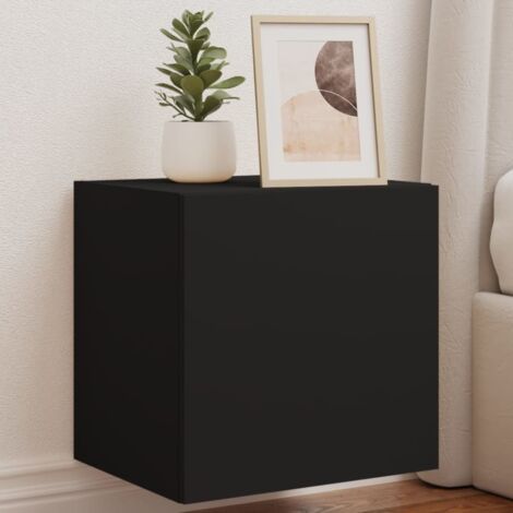 vidaXL TV-Möbel mit LED-Lichtern 2 Stück schwarz 40,5x35x40 cm