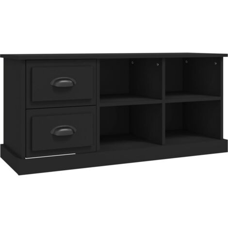 vidaXL TV-Möbel schwarz 102x35,5x47,5 cm aus Spanplatte