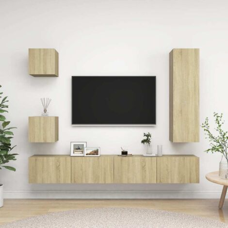 vidaXL TV-Möbel Set 5 Teile Sonoma-Eiche Holz