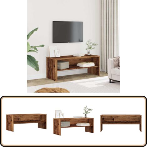 vidaXL TV-Regal Altholz-Optik 100x40x40 cm Holzwerkstoff