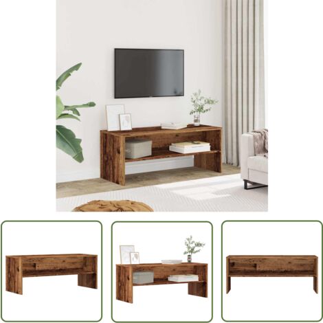vidaXL TV-Regal Altholz-Optik 100x40x40 cm Holzwerkstoff