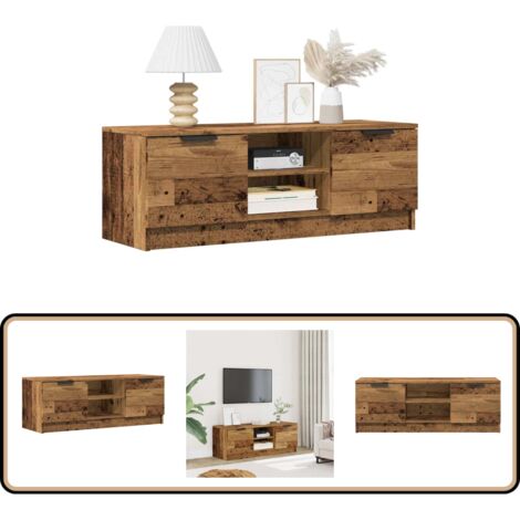 vidaXL TV-Schrank Altholz-Optik 102x35x36,5 cm Holzwerkstoff