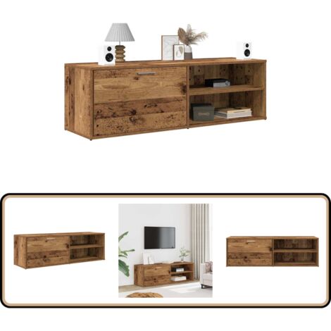 vidaXL TV-Schrank Altholz-Optik 120x34x37 cm Holzwerkstoff
