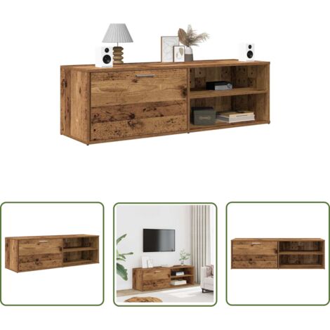 vidaXL TV-Schrank Altholz-Optik 120x34x37 cm Holzwerkstoff