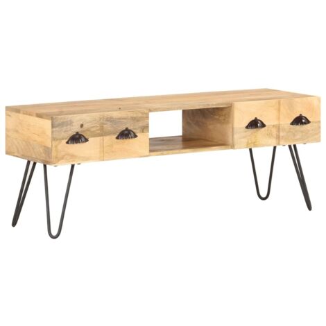 vidaXL TV-Schrank Mangoholz 120x35x45 cm Braun