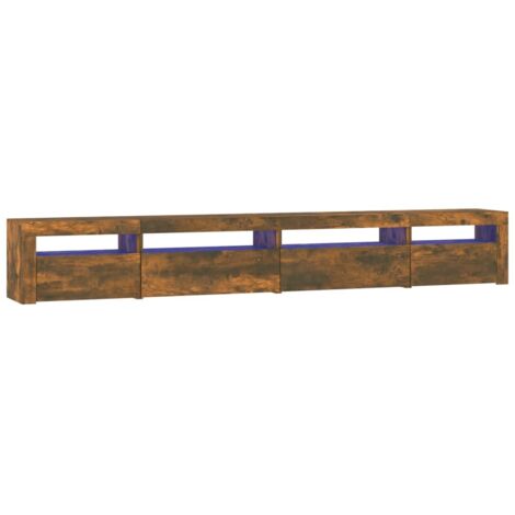 vidaXL TV-Schrank mit LED-Leuchten Räuchereiche 270x35x40 cm