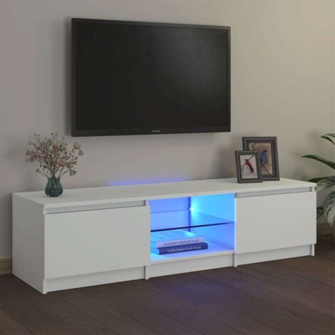 TV-Schrank mit LED-Leuchten Weiß 140x40x36 cm vidaXL