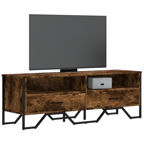 vidaXL TV-Schrank Raucheiche 122x34x41 cm aus Holzwerkstoff