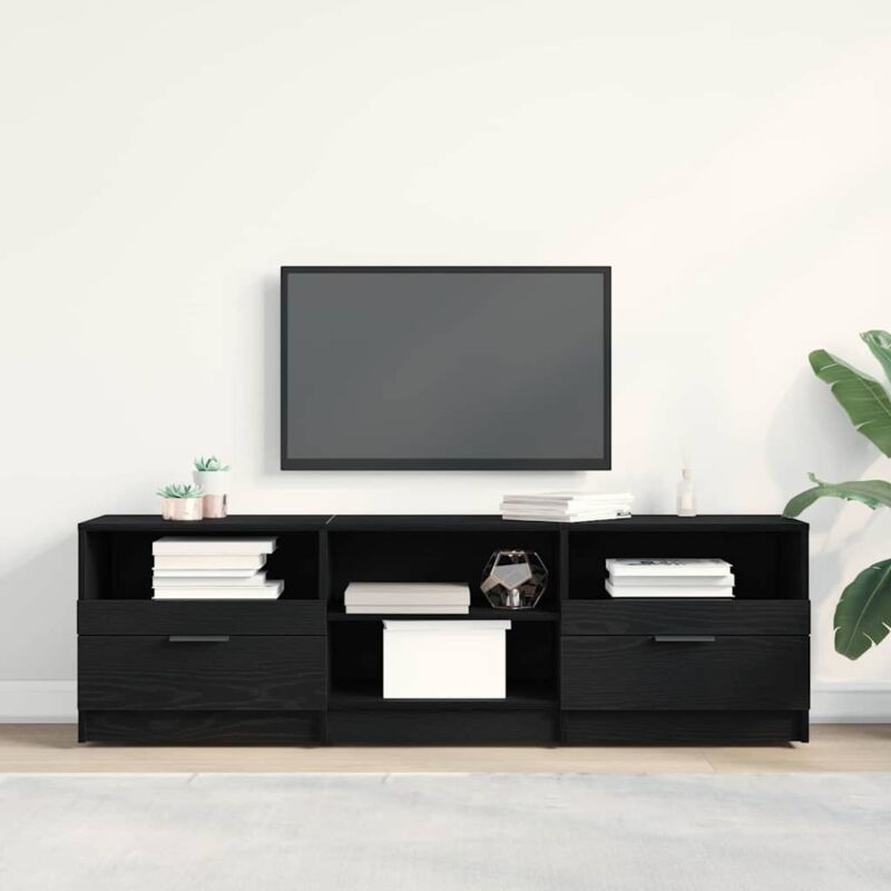 Tv-schrank Schwarz Eiche 150x33, 5x45 Cm Holzwerkstoff Vidaxl487752