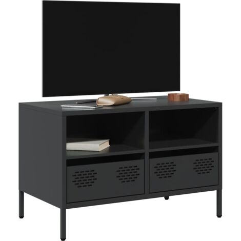 vidaXL TV-Schrank Schwarz 68x39x43,5 cm Kaltgewalzter Stahl