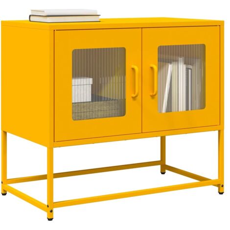 vidaXL TV-Schrank Senfgelb Stahl 68x39x60,5 cm