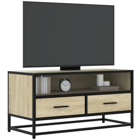 vidaXL TV-Schrank Sonoma-Eiche 80x34,5x40 cm Holzwerkstoff und Metall