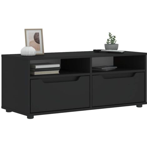 vidaXL TV-Schrank VISNES Schwarz 100x40x38 cm Holzwerkstoff