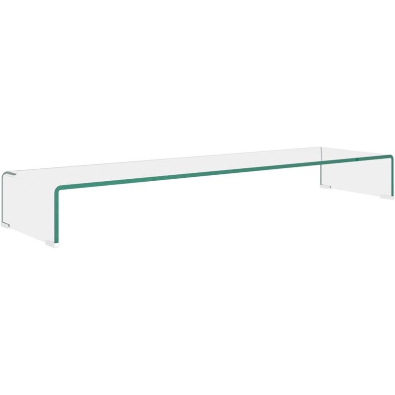 Vidaxl - Tv Stand/monitor Riser Glass Clear 110x30x13 Cm