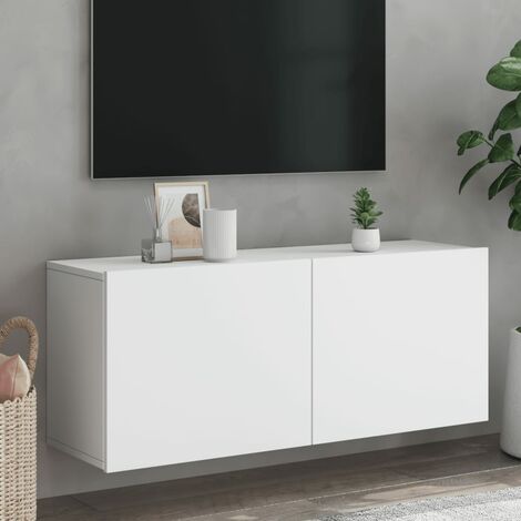 vidaXL TV-Wandregal Weiß 100x30x41 cm