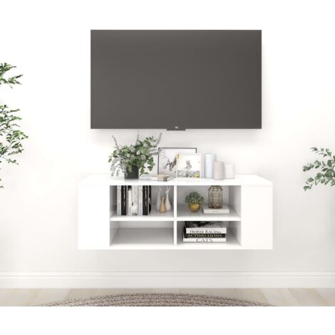vidaXL TV-Wandschrank Weiß 102x35x35 cm Holzwerkstoff