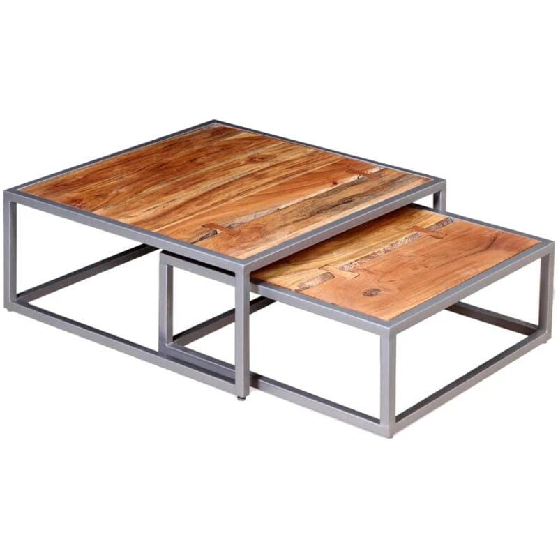 Vidaxl - Two Piece Coffee Table Set Solid Acacia Wood