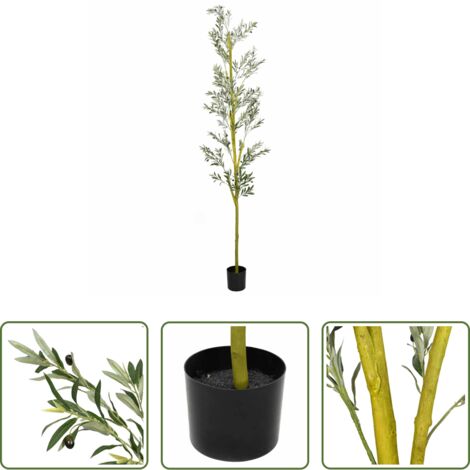 vidaXL Ulivo in fibra -  Albero Ulivo Artificiale 1000 Foglie 300 cm Verde