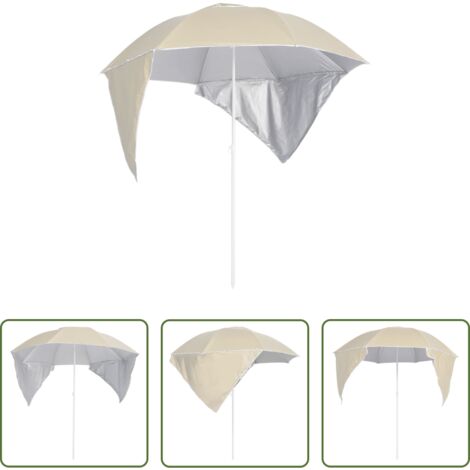 vidaXL UV-Schutz -  Strandschirm mit Seitenteilen Sandfarbe 215 cm
