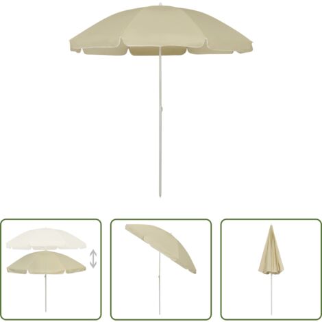 vidaXL UV-Schutz -  Strandschirm Sandgelb 240 cm