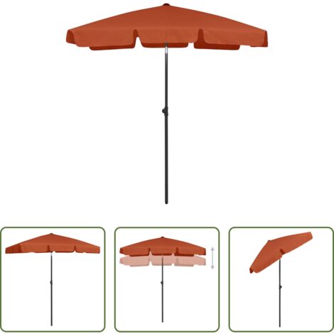 vidaXL UV-Schutz -  Strandschirm Terrakottarot 180x120 cm
