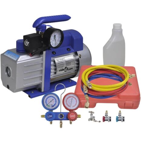 vidaXL Vakuumpumpe mit einstellbarem Manometer und 2-Wege-Manometern
