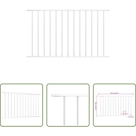 vidaXL Valla de acero con recubrimiento en polvo -  Panel de valla Woerden de acero con recubrimiento en polvo, 1,7 x 1 m, blanco