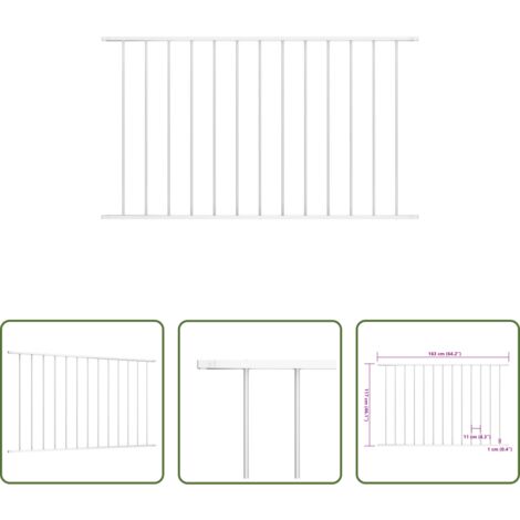 vidaXL Valla de acero con recubrimiento en polvo -  Panel de valla Woerden de acero con recubrimiento en polvo, 1,7 x 1,17 m, blanco