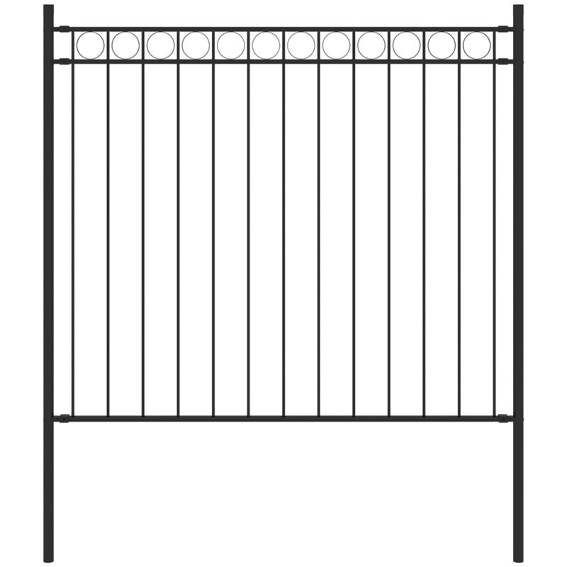 

Valla de jardín de acero negro 1,7x0,8 m - Negro - Vidaxl