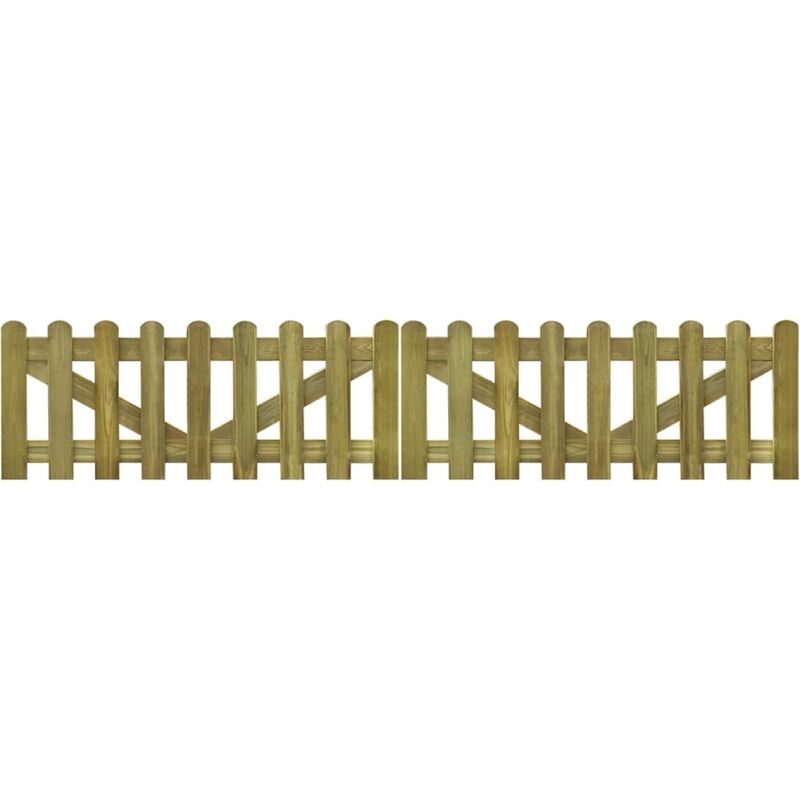 

vidaXL Madera Impregnada Puerta de Valla 2 Unidades 300x60 cm - Marrón