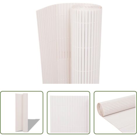 vidaXL Valla de PVC -  Valla de jardín de doble cara 90x500 cm blanca
