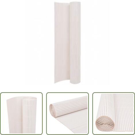 vidaXL Valla de PVC -  Valla de jardín de doble cara blanco 110x300 cm