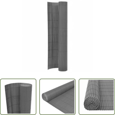 vidaXL Valla de PVC -  Valla de jardín de doble cara gris 110x500 cm