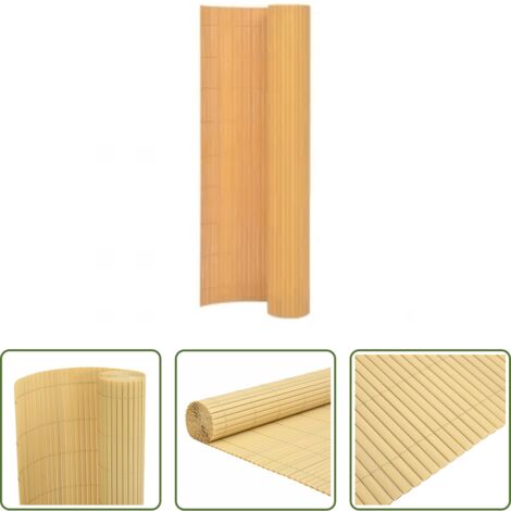 vidaXL Valla de PVC -  Valla de jardín doble cara amarilla 110x400 cm