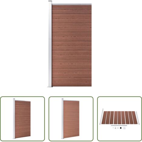 vidaXL Valla de seguridad -  Panel de valla WPC marrón 95x186 cm