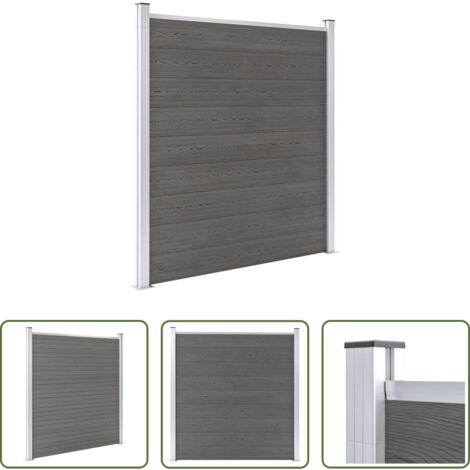 vidaXL Valla de seguridad -  Valla de jardín de WPC gris 180x186 cm
