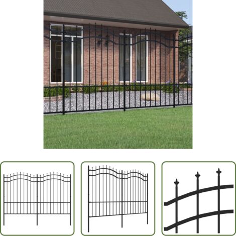 vidaXL Valla de seguridad -  Valla de jardín Woerden con punta de lanza negra, 240 x 150 cm, acero