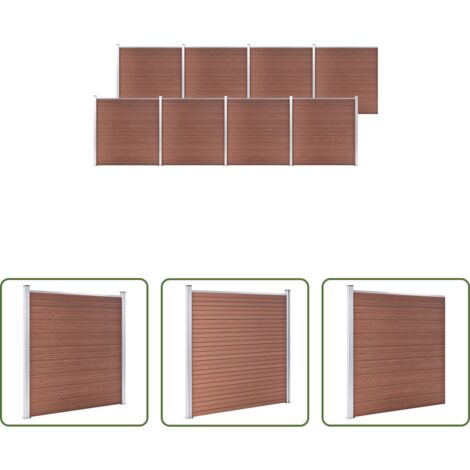 vidaXL Valla de WPC -  Valla de jardín de WPC marrón 1391x186 cm