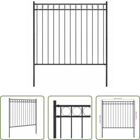 vidaXL Valla decorativa -  Valla de jardín Assen de acero, 1,7 x 1,5 m, negro