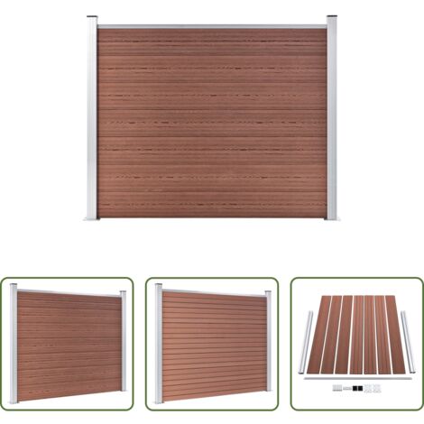 vidaXL Valla resistente -  Panel de valla WPC marrón 180x146 cm