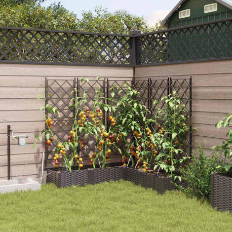 vidaXL Vasi da giardino Marrone 120 x 120 x 126 cm Acciaio