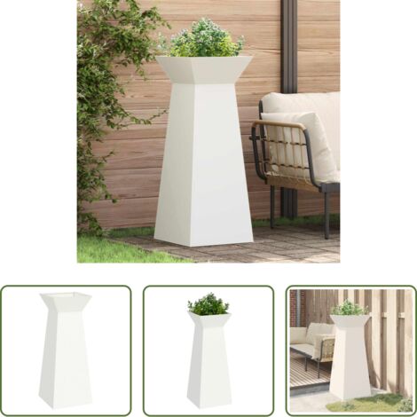 vidaXL Vaso a pilastro -  Vaso a Pilastro Bianco 40 x 40 x 100 cm
