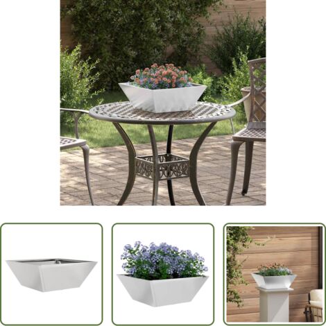 vidaXL Vaso da giardino argento -  Vaso da giardino Argento 40 x 40 x 15 cm Acciaio inossidabile