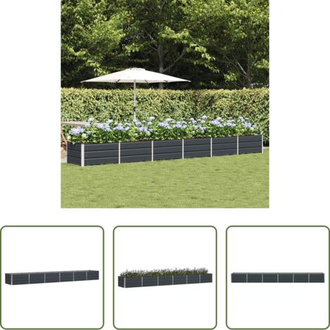 vidaXL Vaso da giardino -  Fioriera Antracite 480 x 80 x 45 cm Acciaio